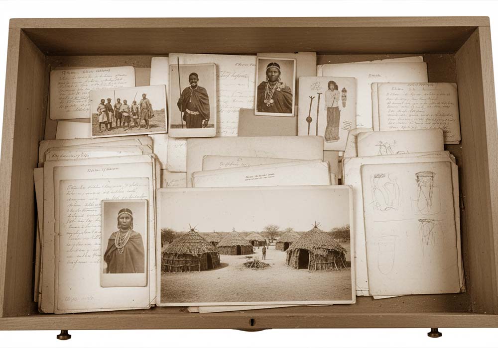 Kurierte historische Galerien mit seltenen Archivbildern und kulturellen Aufzeichnungen der Labia-Stretching-Traditionen.